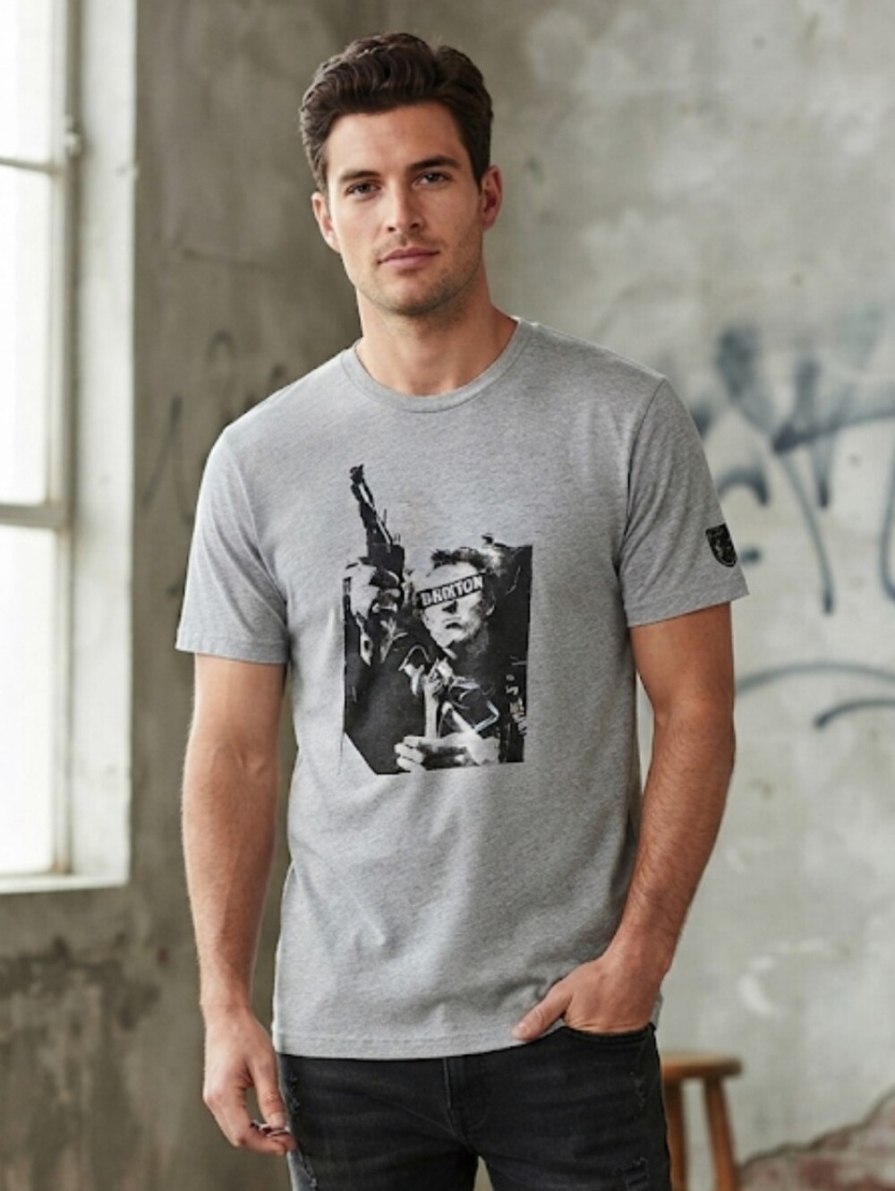Brixton Gray & Black Willie Nelson "Shotgun Willie" Graphic T-Shirt Rare Size Lg